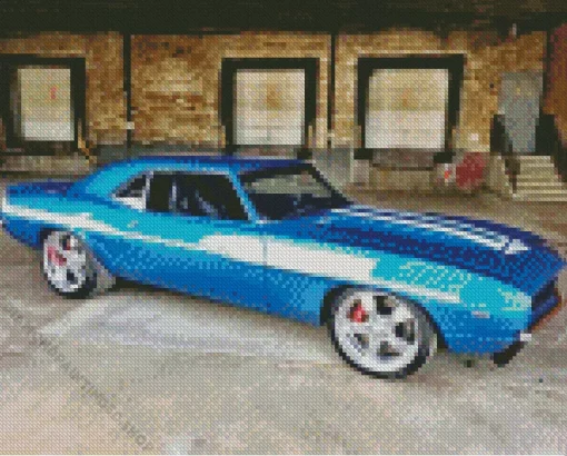 Blue 69 Camaro Ss Diamond Painting