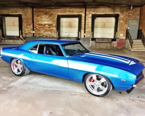 Blue 69 Camaro Ss Diamond Painting