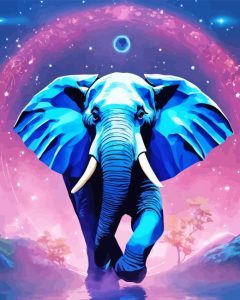 Blue Elephant Diamond Painting