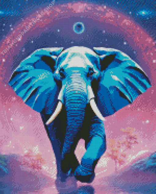 Blue Elephant Diamond Painting