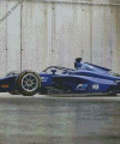 Blue F2 Car Diamond Painting