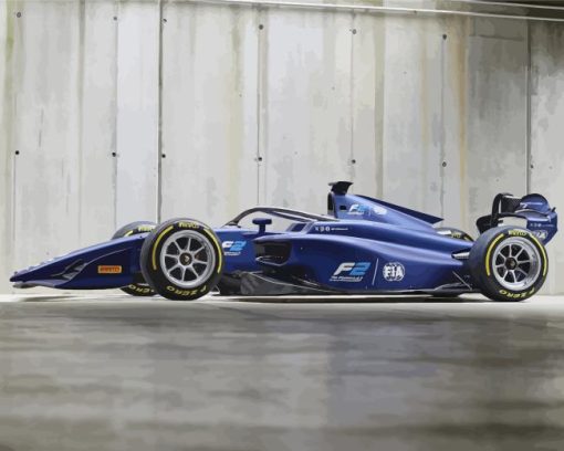 Blue F2 Car Diamond Painting