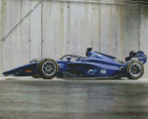 Blue F2 Car Diamond Painting