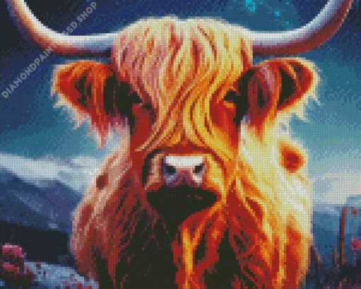 Fluffy Cow Diamond Painting
