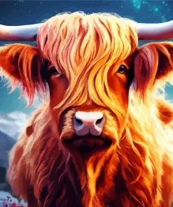 Fluffy Cow Diamond Painting