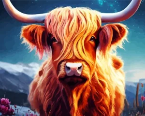 Fluffy Cow Diamond Painting