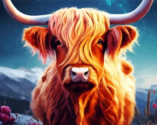 Fluffy Cow Diamond Painting