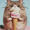 Cat Eating Diamond Painting