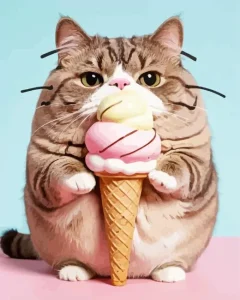 Cat Eating Diamond Painting