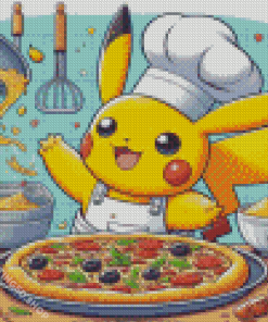 Excited Chef Pikachu Diamond Painting