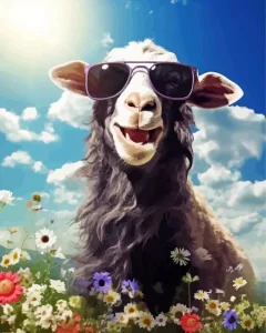 Goat With Sunglasses Diamond Painting