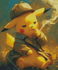 Pikachu Smoking Diamond Painting
