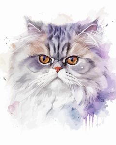 Splatter Persian Cat Diamond Painting