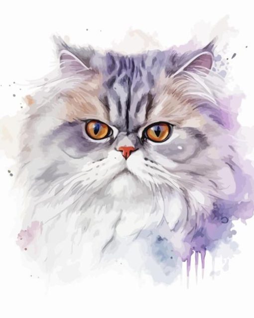Splatter Persian Cat Diamond Painting