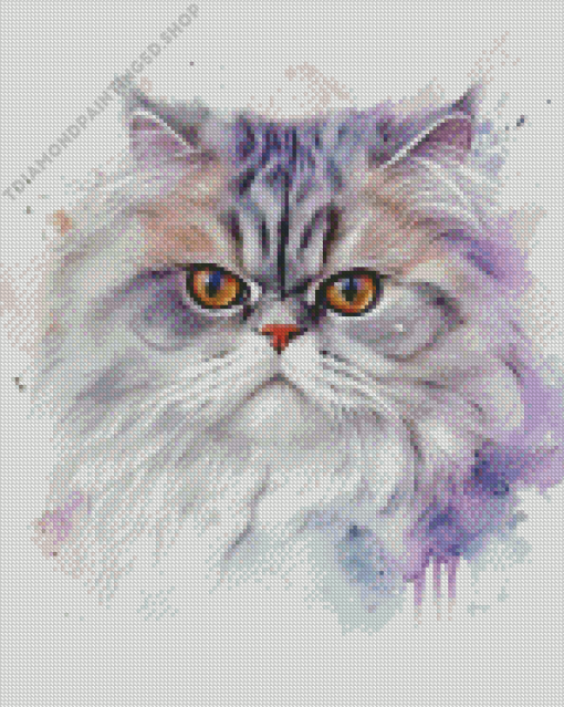 Splatter Persian Cat Diamond Painting