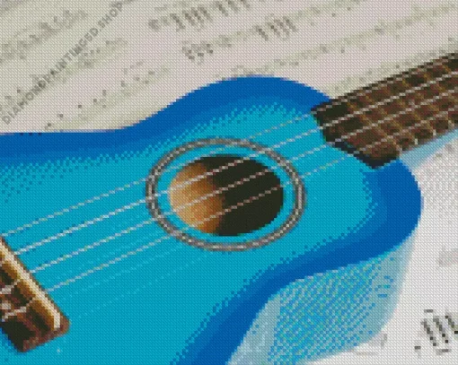 Blue Guitar Diamond Painting