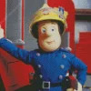 Fireman Sam Cartoon Diamond Painting