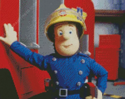 Fireman Sam Cartoon Diamond Painting