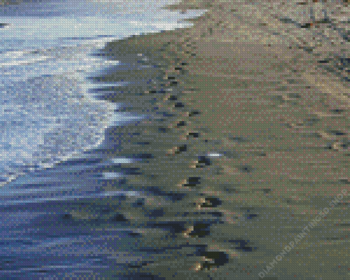 Footprints In Sand Diamond Painting