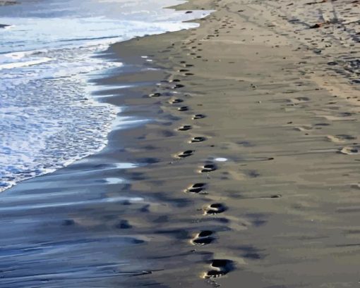 Footprints In Sand Diamond Painting