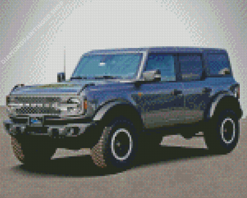 Grey Ford Bronco Diamond Painting
