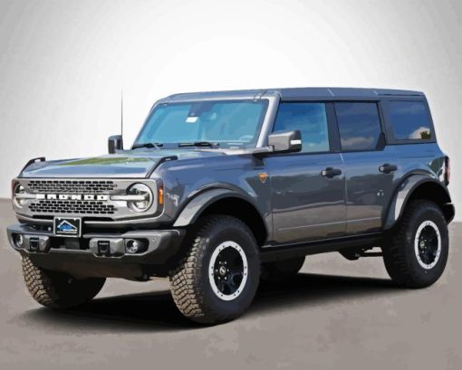 Grey Ford Bronco Diamond Painting