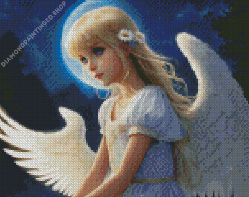 Little Blonde Angel Diamond Painting