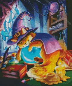 Sleepy Wizard Cat Diamond Painting