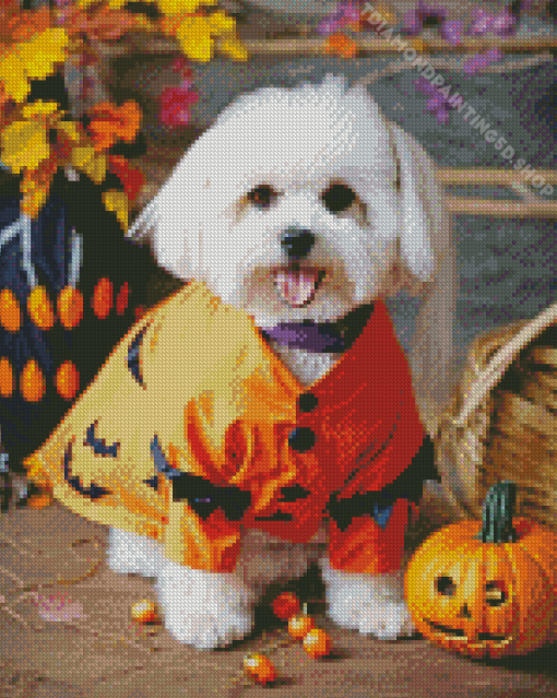 White Affenpinscher Diamond Painting
