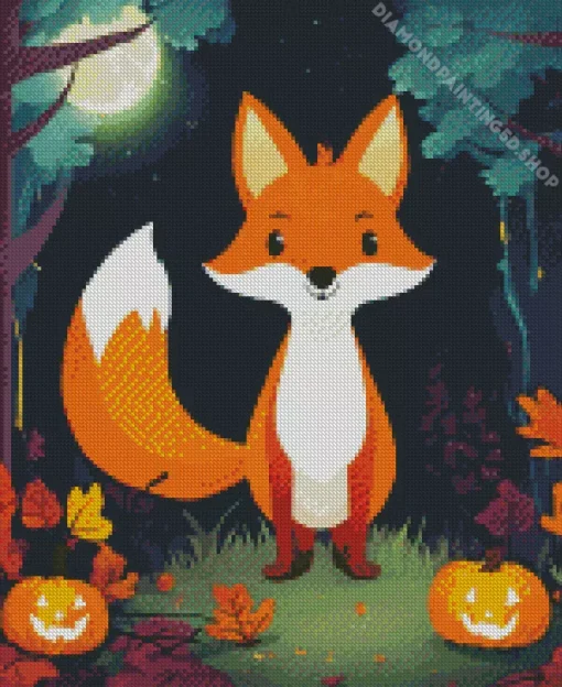 Cute Fall Fox Diamond Painting