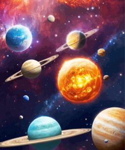Galaxy Planets Diamond Painting