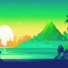 Green Sunset Diamond Painting