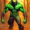 Green Werewolf Diamond Painting