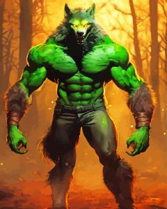 Green Werewolf Diamond Painting