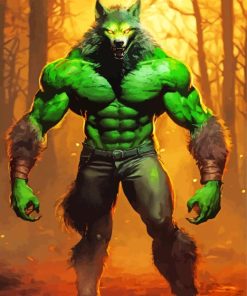 Green Werewolf Diamond Painting