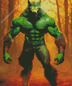 Green Werewolf Diamond Painting