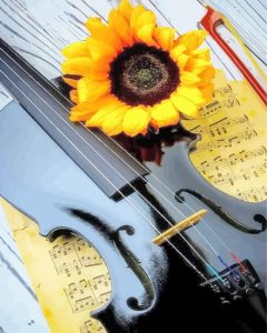 Violin With Sunflower Diamond Painting