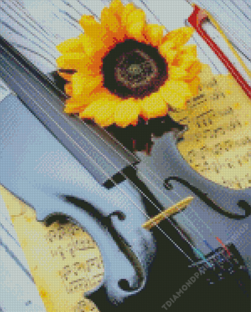 Violin With Sunflower Diamond Painting