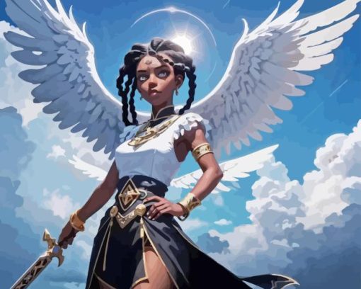 Black Warrior Angel Diamond Painting