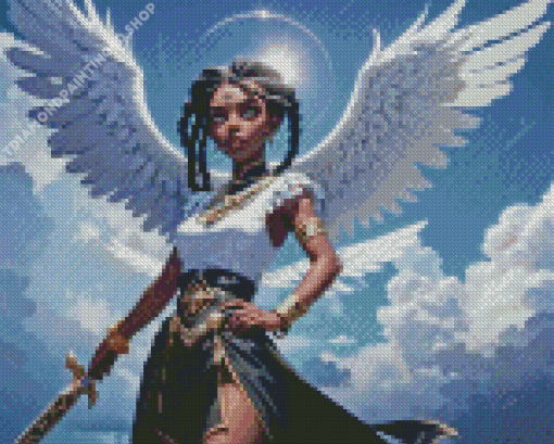 Black Warrior Angel Diamond Painting
