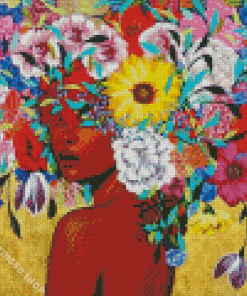 Woman Flowers Diamond Painting