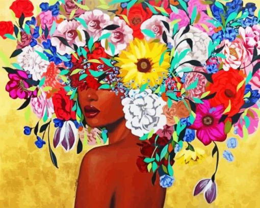 Woman Flowers Diamond Painting