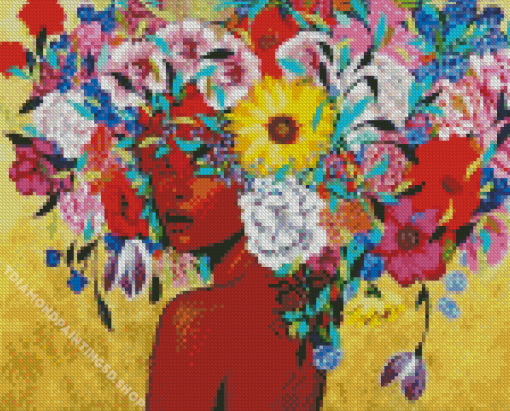 Woman Flowers Diamond Painting
