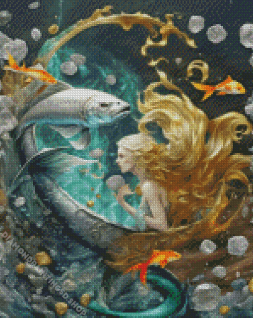 blond mermaid Diamond Painting