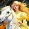 Blonde And Horse Diamond Painting