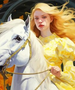 Blonde And Horse Diamond Painting