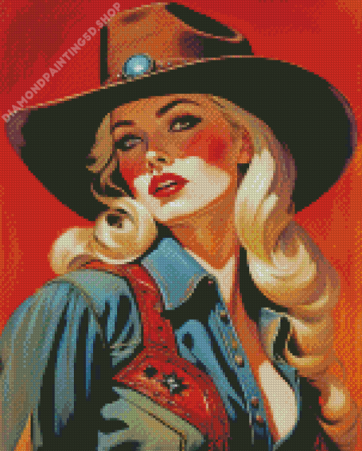Blonde Cowgirl Diamond Painting