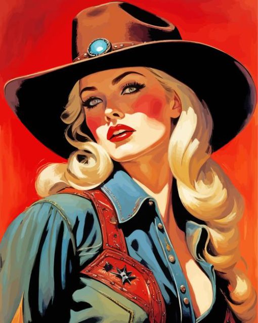 Blonde Cowgirl Diamond Painting