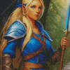 Blonde Elf Warrior Diamond Painting