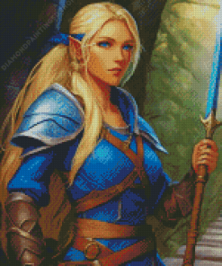 Blonde Elf Warrior Diamond Painting